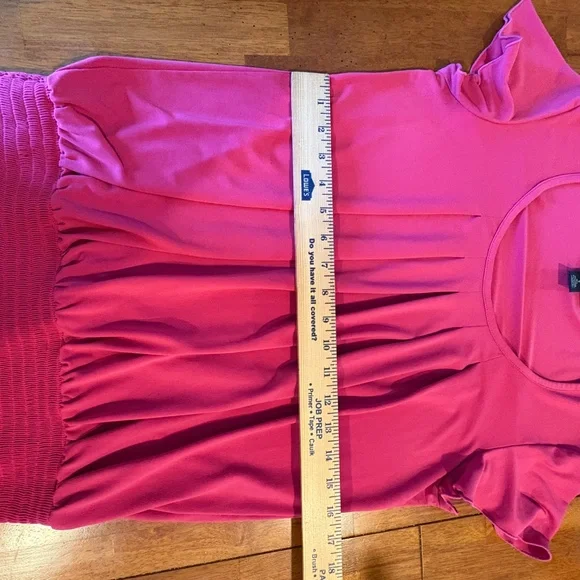 Women's Flutter Sleeve Shirt Size S Raspberry Pink Style & Co. - Picture 9 of 9